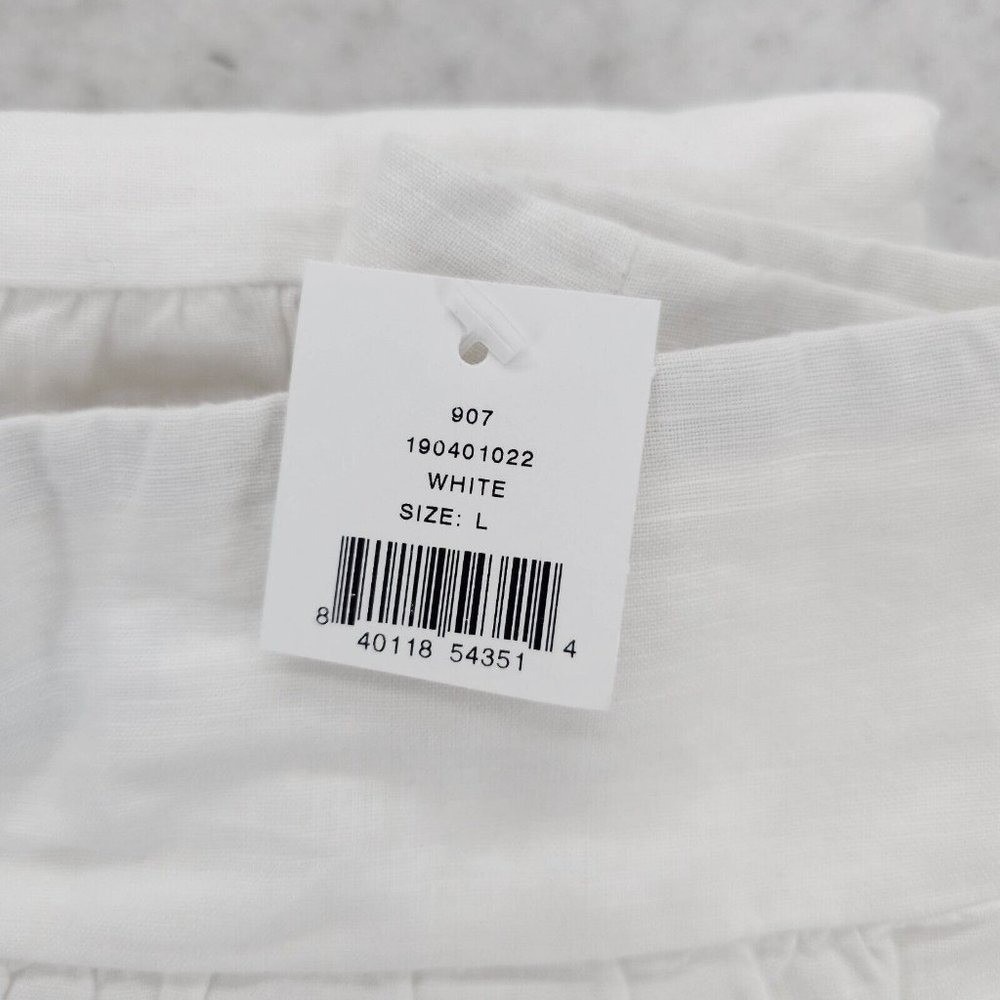 J.McLaughlin White‎ Linen Blend Eyelet Scalloped Hem Tiered Midi Skirt Large NWT - Picture 9 of 14